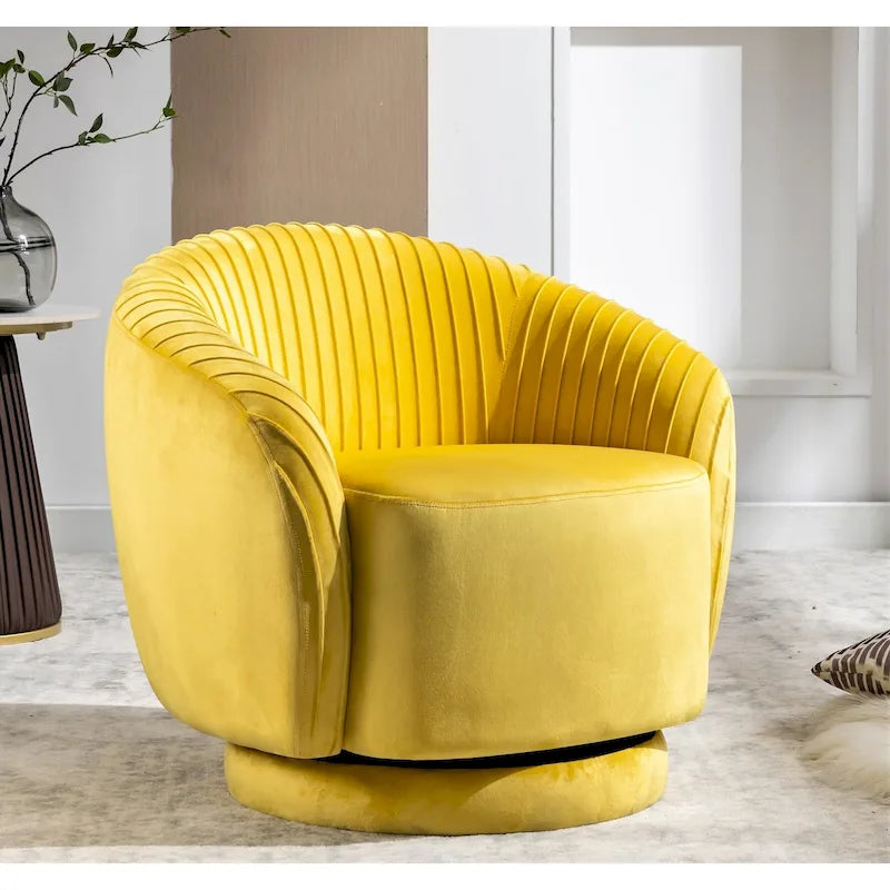 Small Milvo Velvet Swivel Barrel Chair