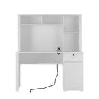 51.18IN Modern Computer Desk with Hutch and Bookshelf, Office Desk with Ample Storage, Writing Desk for Study, Reading Room