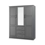 Palace Imports 100% Solid Wood Cosmo 3-Door Wardrobe Armoire with Solid Wood or Mirrored Doors
