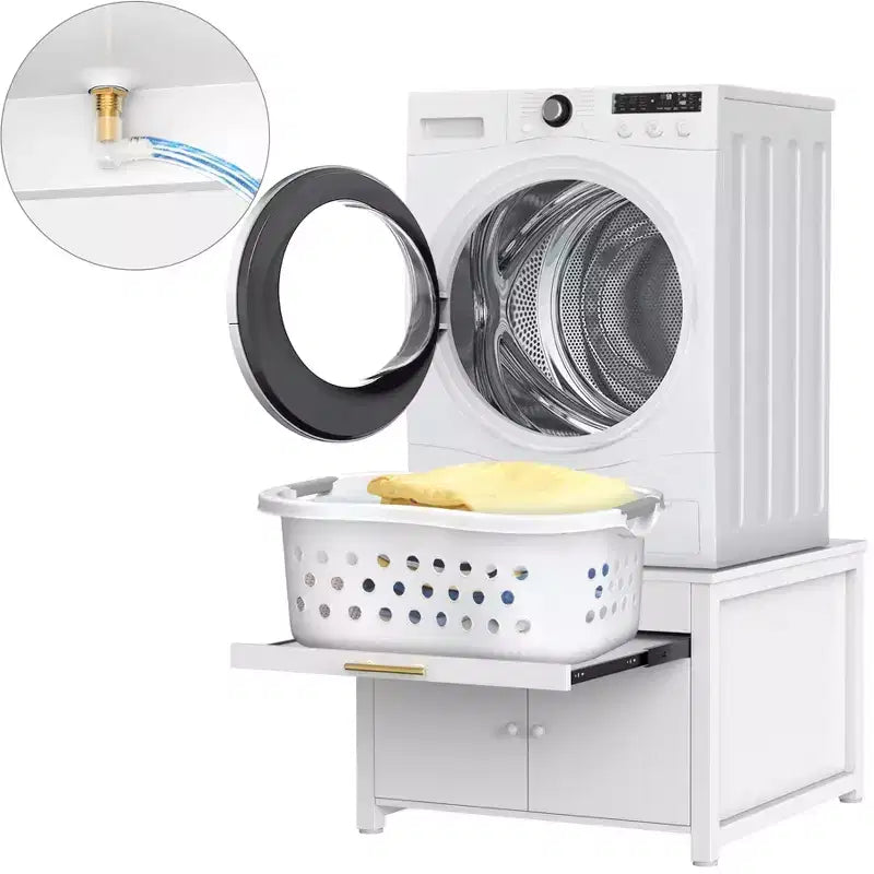 Black / White Heavy-Duty Metal Washer & Dryer Pedestal Stand ?C Single Unit, Anti-Vibration
