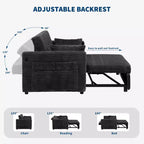 55 wandelbares 2-Sitzer-Schlafsofa mit ausziehbarer Fußstütze und verstellbarer Rückenlehne, platzsparendes Sofa für kleine Wohnungen