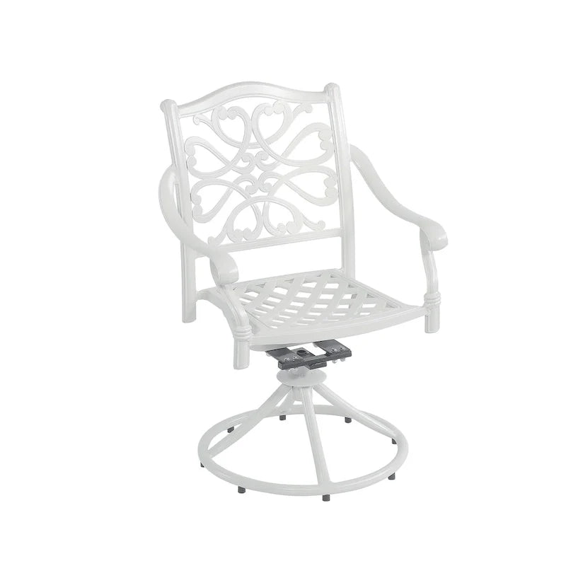Ensemble de salle à manger de patio en aluminium moulé en 5 pièces avec 4 chaises pivotantes
