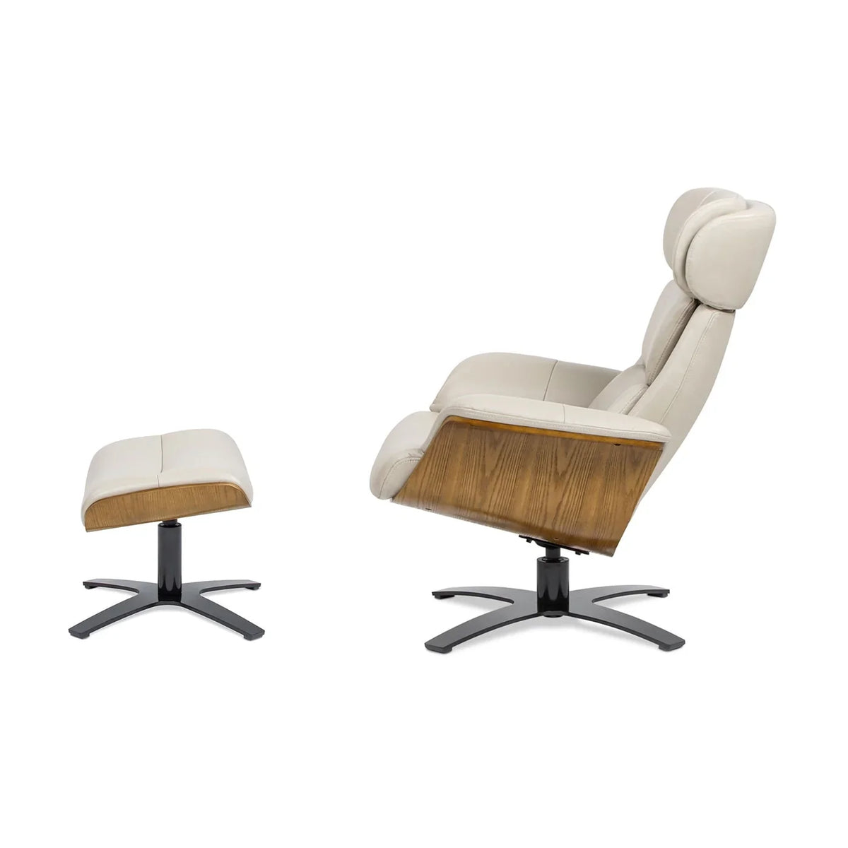 Jovan 31,5 Zoll Relaxsessel aus echtem Leder mit Hocker