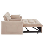 Loveseat-Schlafsofa 4-in-1 mit Armlehnen und Aufbewahrungstaschen, multifunktionales getuftetes Ausziehsofa mit verstellbarer Rückenlehne