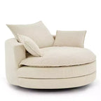 360 Swivel Accent Chair, Barrel Chair Swivel Round Sofa Chair with Cushion for Living Room