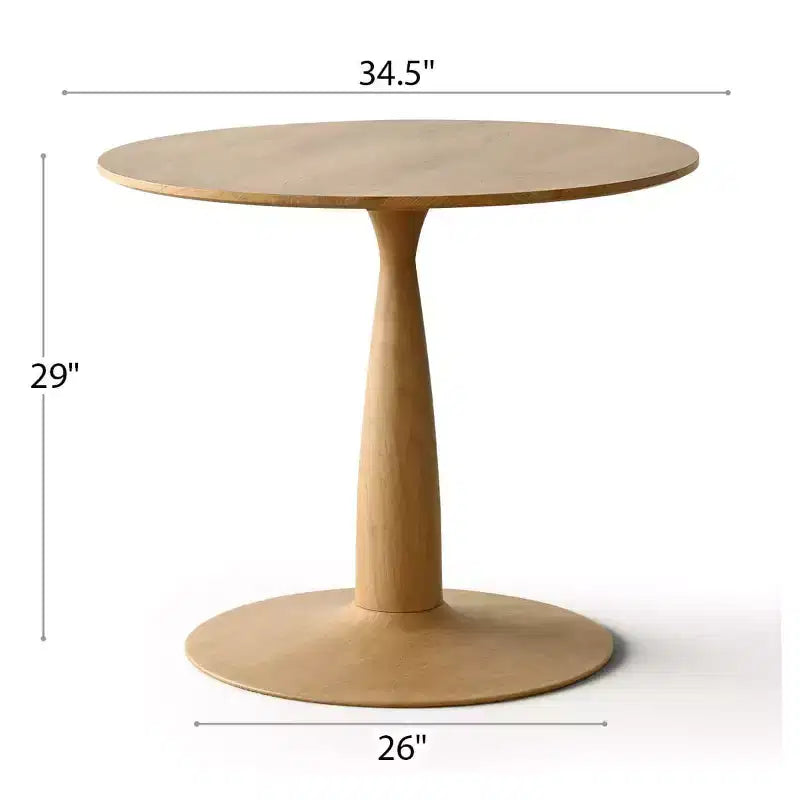 Table à manger ronde moderne sur piédestal avec finition effet grain de bois, petite table de cuisine et table basse pour appartement, salle à manger et espace de vie – Panipeachy