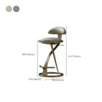 Tabouret de bar élégant en cuir beige avec structure métallique dorée
