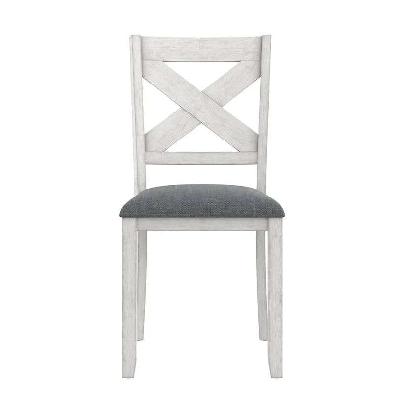 VECELO Esszimmerstühle aus Massivholz mit Sitzfläche aus Leinenstoff, Esszimmerstuhl-Set mit 2/4/6 Stühlen