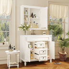Meuble-lavabo moderne de salle de bains de 36 po avec vasque sur plan, armoire à miroir, 2 portes et 2 tiroirs