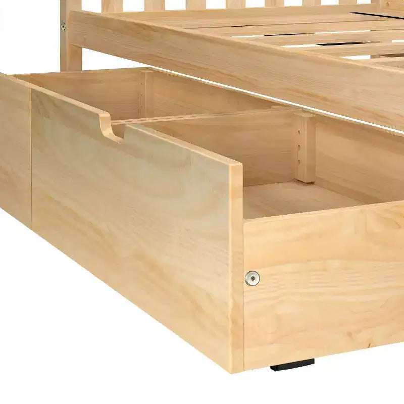 Stapelbed van massief hout voor 2 eenpersoonsbedden voor kinderen met opbergladen onder het bed