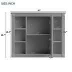 Meuble-lavabo moderne de salle de bains de 36 po avec vasque sur plan, armoire à miroir, 2 portes et 2 tiroirs