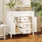 Meuble-lavabo moderne de salle de bains de 36 po avec vasque sur plan, armoire à miroir, 2 portes et 2 tiroirs
