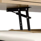 Table basse moderne multifonctionnelle relevable avec rangement dissimulé, 4 tabourets et roulettes, idéale pour les espaces de vie modernes