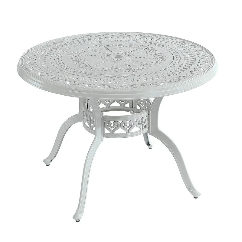 Ensemble de salle à manger de patio en aluminium moulé en 5 pièces avec 4 chaises pivotantes