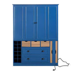 Whisen 71'' Tall Freestanding Kitchen Pantry, Large Dining Storage Cabinet Cupboard Sideboards With 4 Foldable Doors, Shelves, Wine Racks