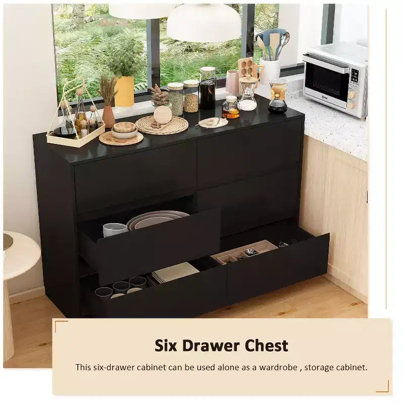 Buffet bahut intelligent pivotant/extensible avec 6 tiroirs, plateau extensible, tapis antidérapant, table à manger pivotante, garde-manger îlot de cuisine