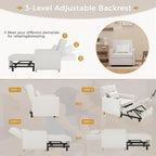 AECOJOY 3-in-1-Schlafsofa-Sessel mit Kissen und verstellbarer Rückenlehne