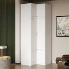 Armoire-penderie de 93,9/74,2 pouces de hauteur avec espace de suspension, tiroirs et rangements