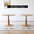 Table à manger ronde moderne sur piédestal avec finition effet grain de bois, petite table de cuisine et table basse pour appartement, salle à manger et espace de vie – Panipeachy