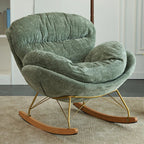 Fauteuil à bascule moderne en velours, ergonomique et rembourré, pour chambre de bébé