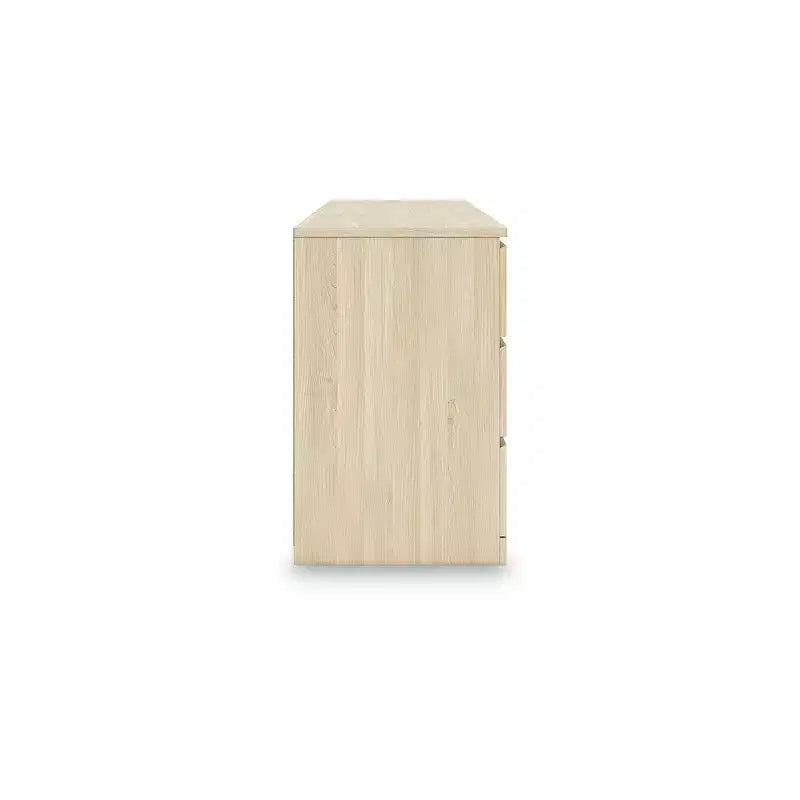 Signature Design by Ashley moderne Onita-ladekast met 6 laden, ladekast met natuurlijk bruine houtafwerking en ontwerp zonder beslag