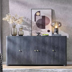 Kitchen Buffet Sideboard Cabinet with 4 Doors and Shelves, Modern Large Sideboard Buffet Storage Cabinet, 66 Coffee Bar Storage Cabinet