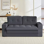 Mjkone 71' 2-in-1 slaapbank, opvouwbare loveseat met geribde stof en knopen, ruimtebesparend