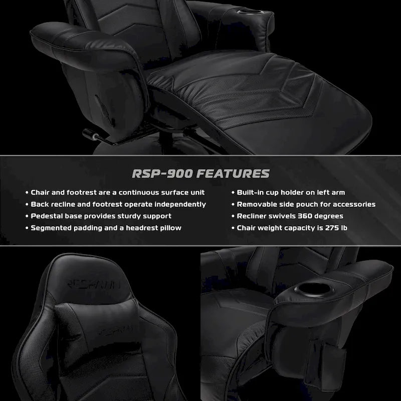 Fauteuil de gaming inclinable avec repose-pieds
