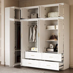 Armoire-penderie de 93,9/74,2 pouces de hauteur avec espace de suspension, tiroirs et rangements