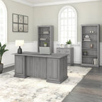 Bush Furniture Saratoga Schreibtisch für Führungskräfte mit Schubladen und Stauraum