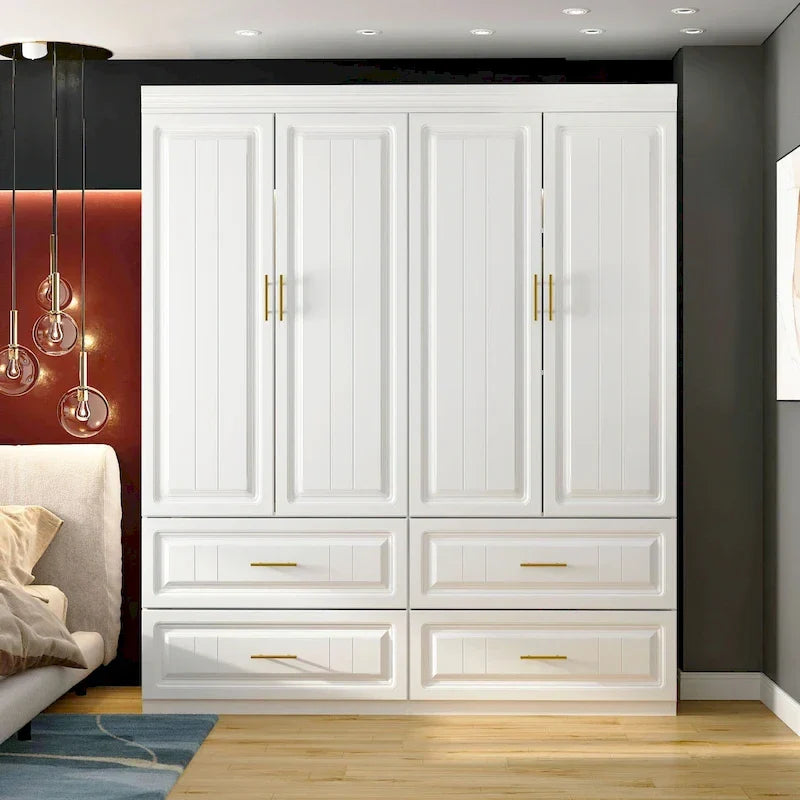 Armoire-penderie de 93,9/74,2 pouces de hauteur avec espace de suspension, tiroirs et rangements