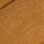 Gele draaibare fauteuil van chenillestof met accent