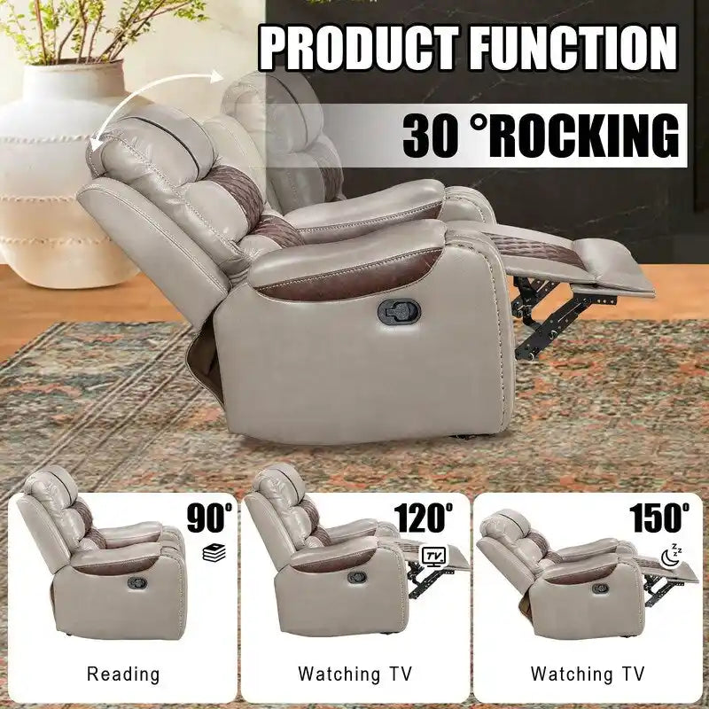 Ruime relaxfauteuil van kunstleer in Amerikaans design voor de woonkamer