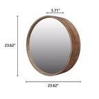 GDFStudio Norvyn 23.6 Round Wall Mirror with Sliding Storage Cabinet
