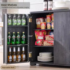 Kitchen Buffet Sideboard Cabinet with 4 Doors and Shelves, Modern Large Sideboard Buffet Storage Cabinet, 66 Coffee Bar Storage Cabinet