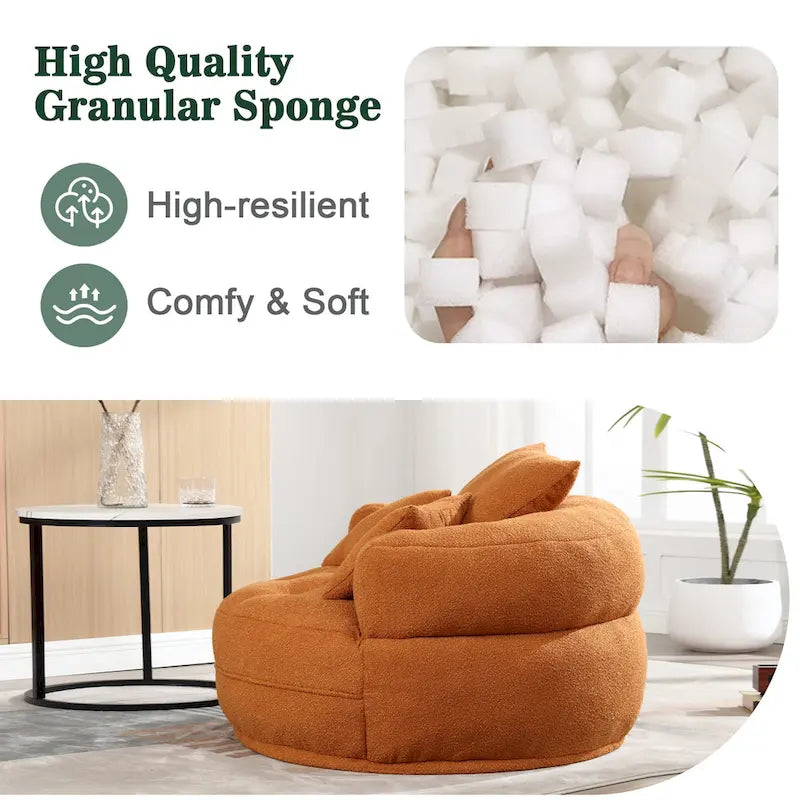 Round Lazy Sofa Chair ?C White/Blue/Grey/Yellow/Orange/Rose Red/Navy/Green, Single & Couple Seat