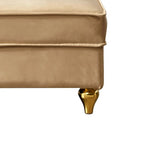 Fauteuil méridienne élégant français en velours avec revêtement rembourré et rangement, avec coussin