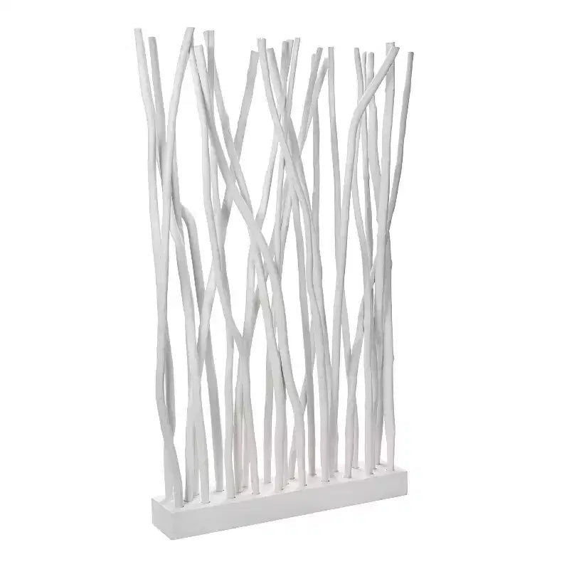JONATHAN Y Tranquil, séparateur de pièce simple panneau en branches de teck fabriquées à la main, style bohème côtier, 39 l x 68 h