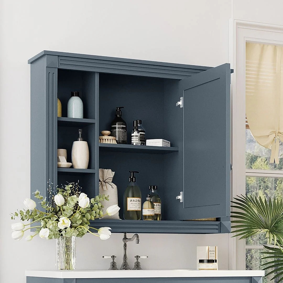 Meuble-lavabo moderne de salle de bains de 36 po avec vasque sur plan, armoire à miroir, 2 portes et 2 tiroirs