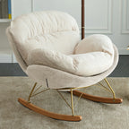 Fauteuil à bascule moderne en velours, ergonomique et rembourré, pour chambre de bébé