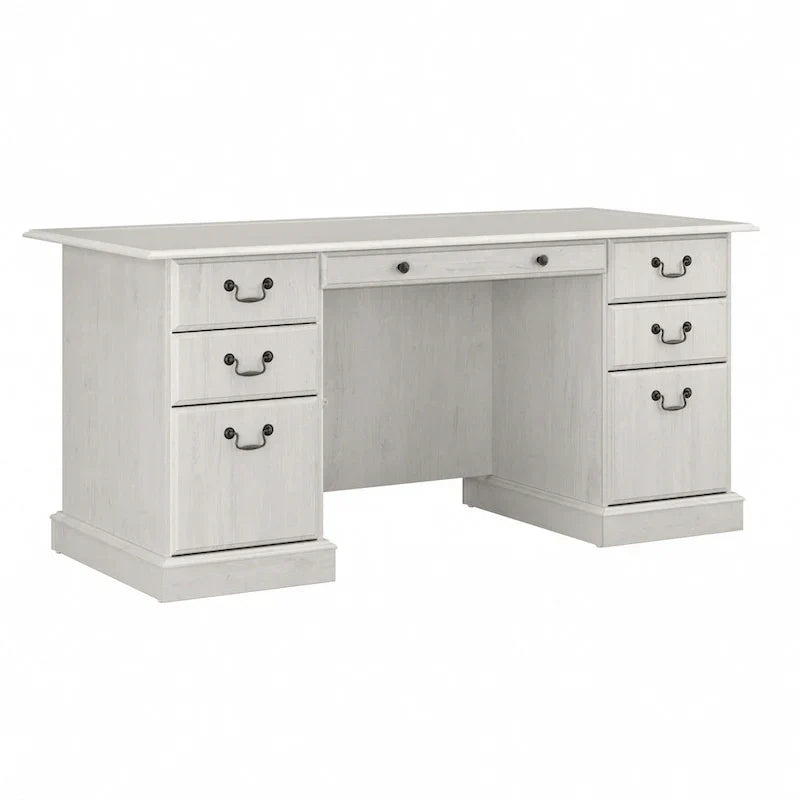 Bush Furniture Saratoga Schreibtisch für Führungskräfte mit Schubladen und Stauraum