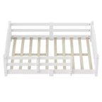 Luxystar Full Size Montessori Low Profile Bed with Safety Rails and Headboard