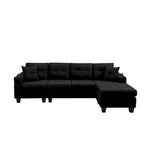 Ecksofa für das Wohnzimmer mit L-förmiger Chaiselongue und Getränkehalter