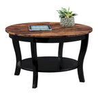 Convenience Concepts American Heritage Round Coffee Table with Shelf