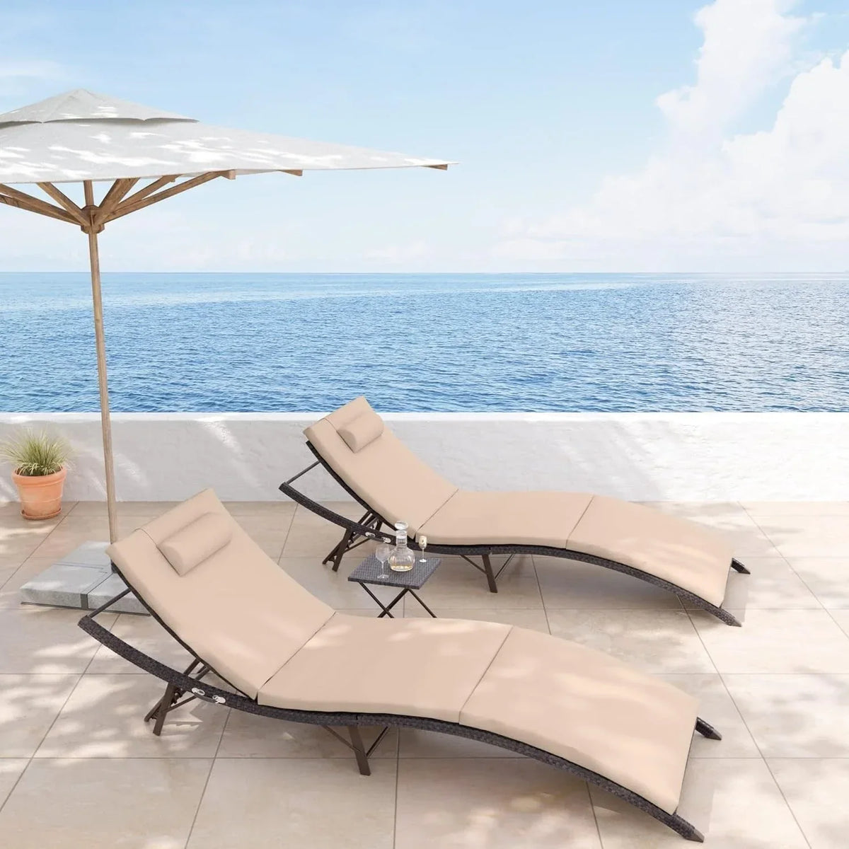 Kullavik 3-teiliges Outdoor-Loungesessel-Set