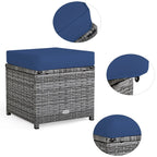 Costway Ensemble repas de jardin en rotin de 7 pièces, canapé d’angle, canapé et pouf — Voir les détails