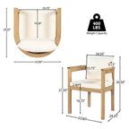 Christopher Knight Home Irene rustieke 9-delige eethoek voor buiten van acaciahout met stoelen met gebogen rugleuning en kussens