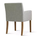 Set van 6 gestoffeerde eetkamerstoelen met armleuningen, moderne linnen fauteuils met houten poten, accentstoelen voor eetkamer en woonkamer - Panipeachy