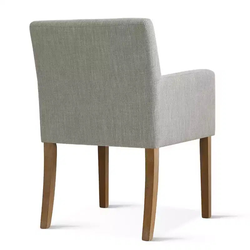 Set van 6 gestoffeerde eetkamerstoelen met armleuningen, moderne linnen fauteuils met houten poten, accentstoelen voor eetkamer en woonkamer - Panipeachy