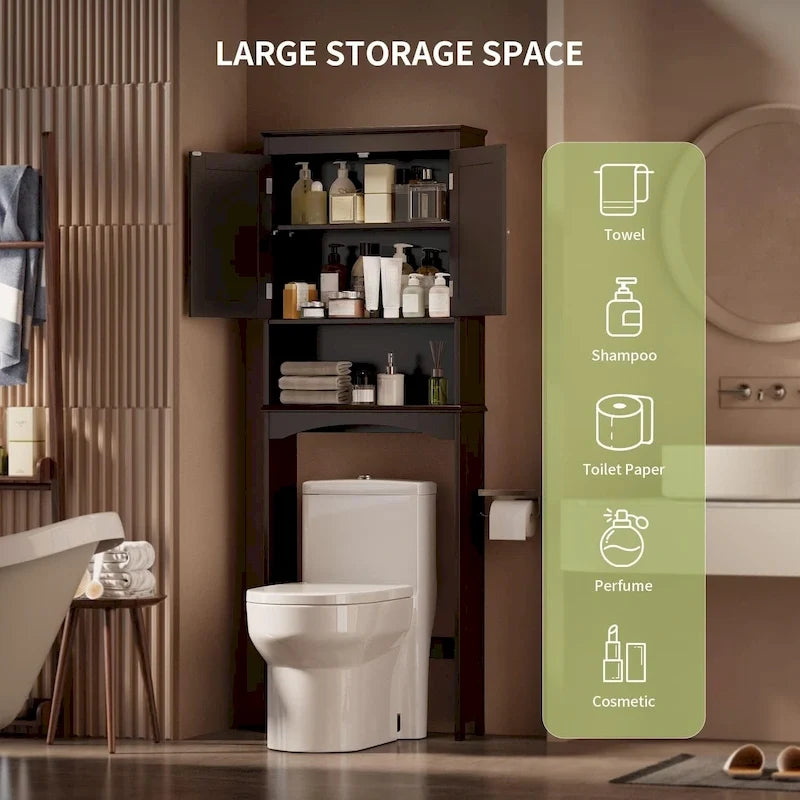 Armoire de rangement pour salle de bains, meuble de rangement pour toilettes, étagère de salle de bains au-dessus des toilettes, toilettes gain de place